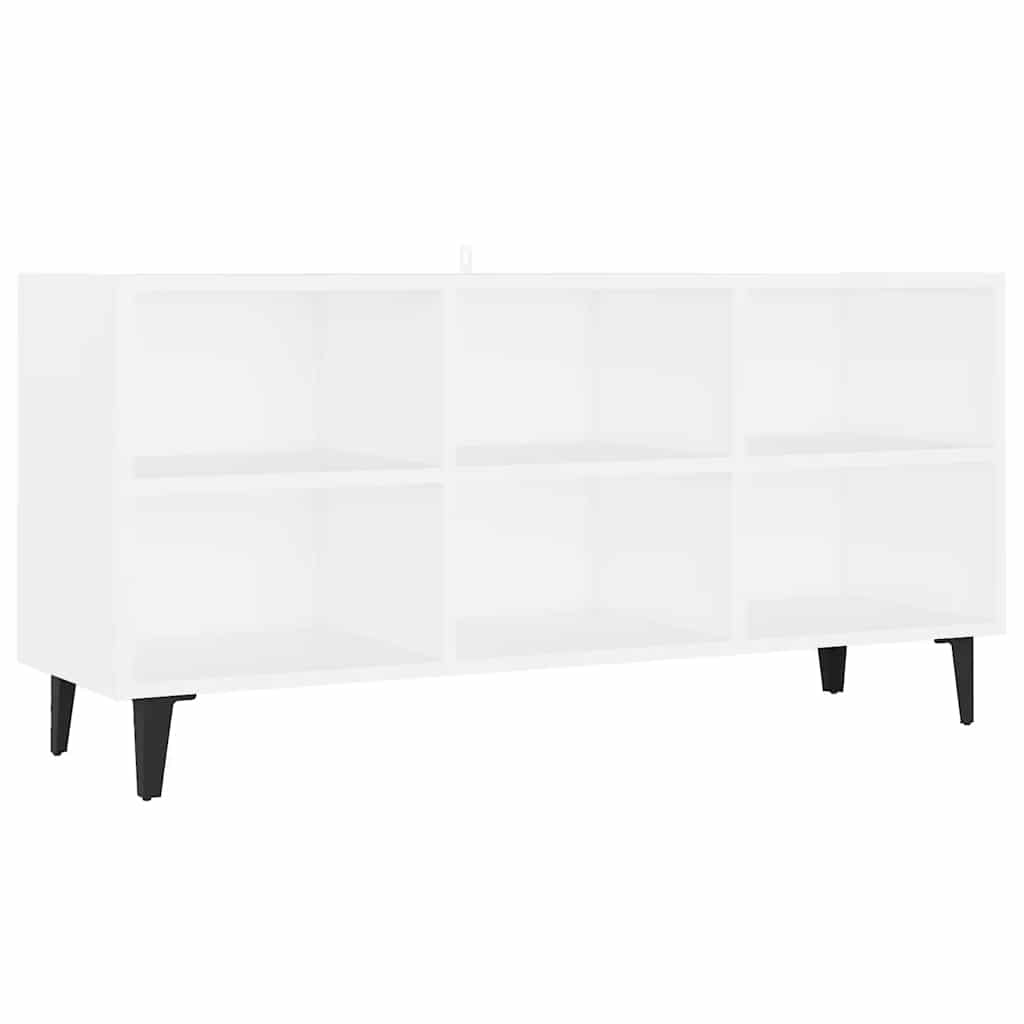 tv-skab med metalben 103,5x30x50 cm hvid