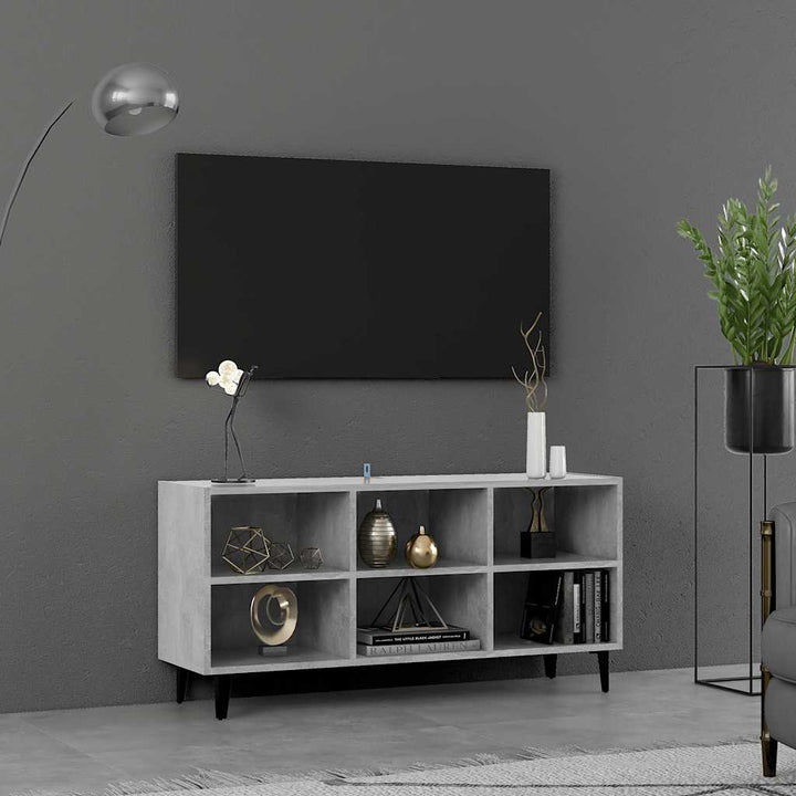 tv-skab med metalben 103,5x30x50 cm betongrå