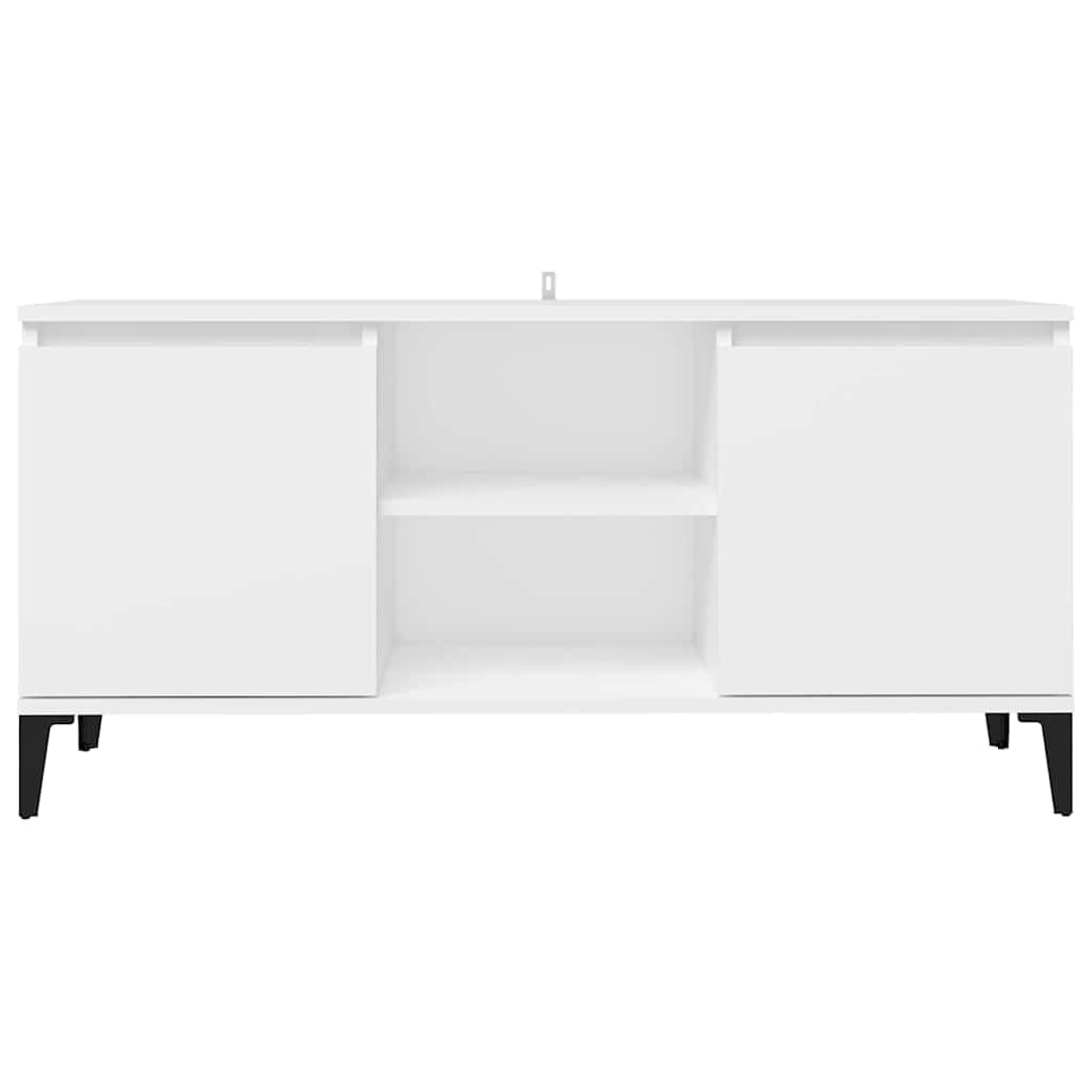 tv-skab med metalben 103,5x35x50 cm hvid