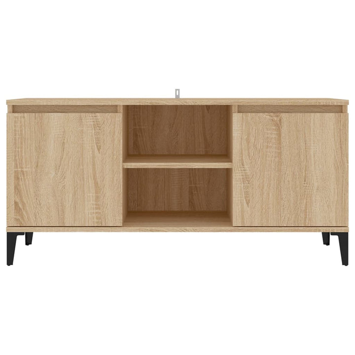tv-skab med metalben 103,5x35x50 cm sonoma-eg