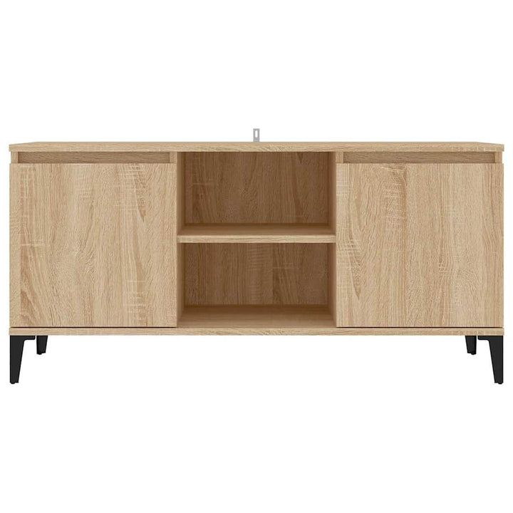 tv-skab med metalben 103,5x35x50 cm sonoma-eg