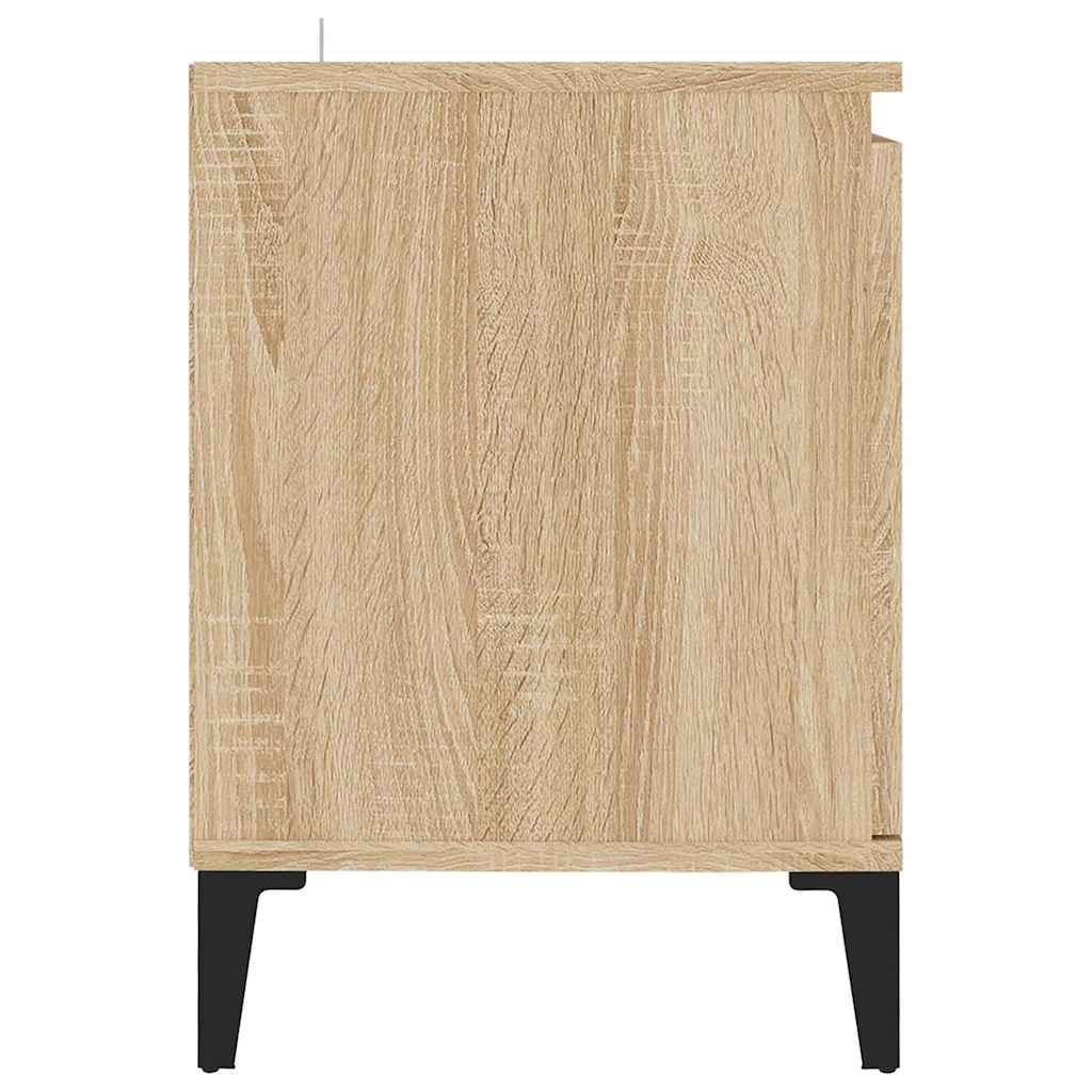 tv-skab med metalben 103,5x35x50 cm sonoma-eg