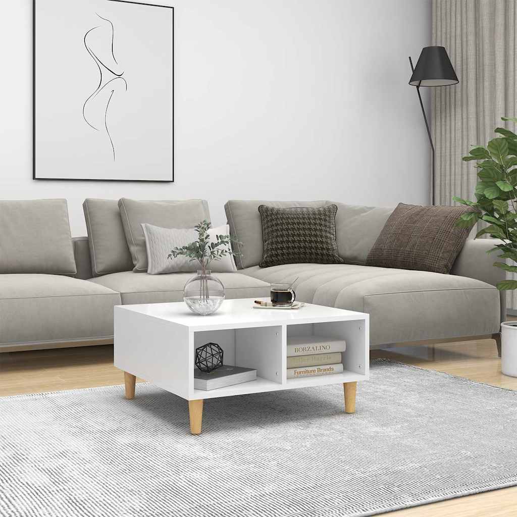 sofabord 60x60x30 cm konstrueret træ hvid