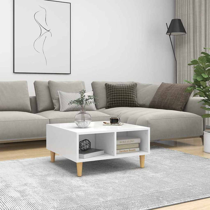 sofabord 60x60x30 cm konstrueret træ hvid