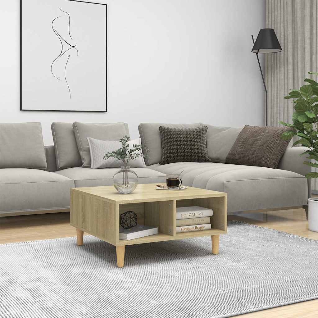 sofabord 60x60x30 cm konstrueret træ sonoma-eg