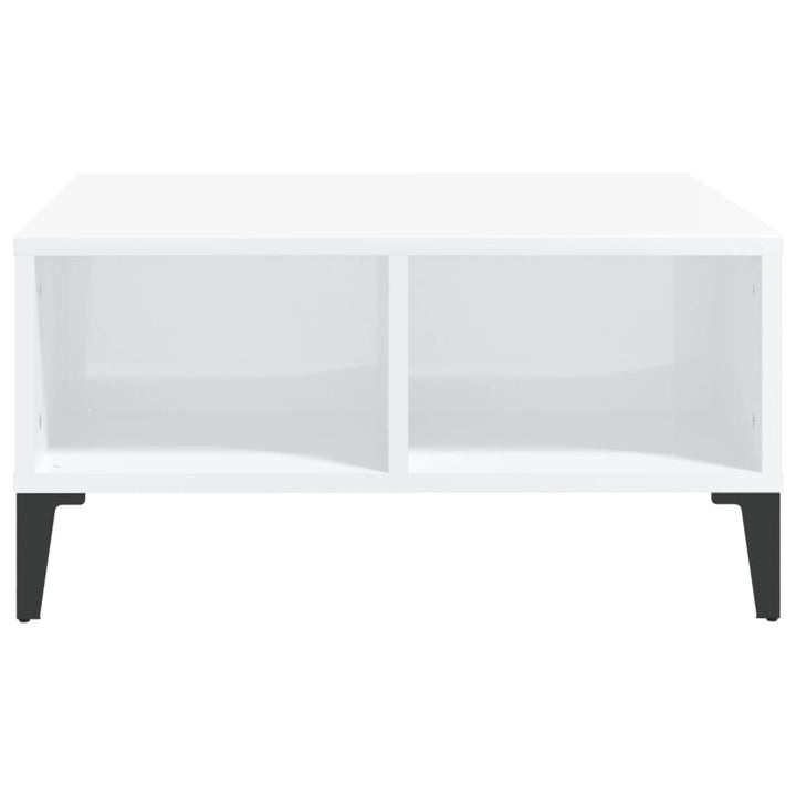 sofabord 60x60x30 cm konstrueret træ hvid højglans