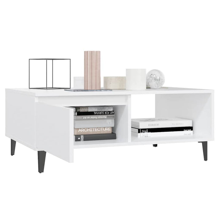sofabord 90x60x35 cm konstrueret træ hvid