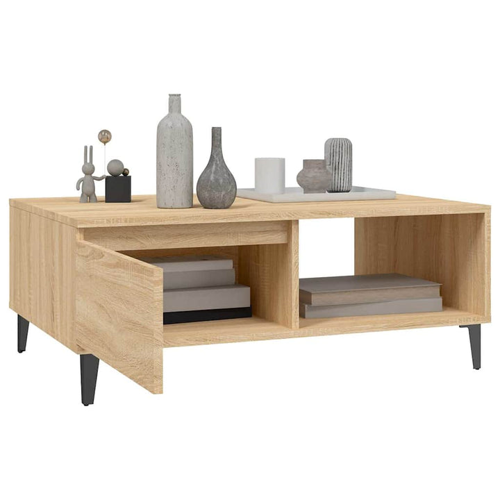 sofabord 90x60x35 cm konstrueret træ sonoma-eg