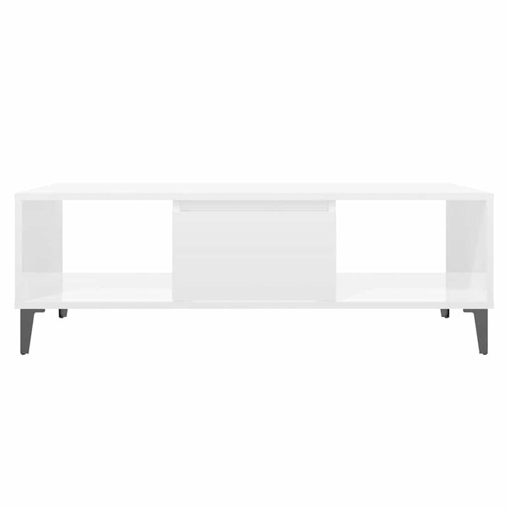 sofabord 103,5x60x35 cm konstrueret træ hvid højglans
