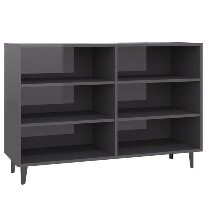 skænk 103,5x35x70 cm konstrueret træ grå højglans