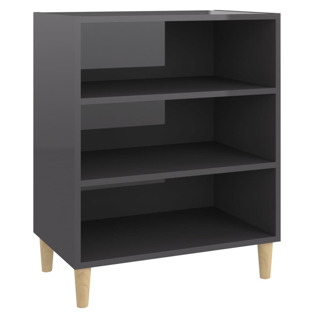 skænk 57x35x70 cm konstrueret træ grå højglans