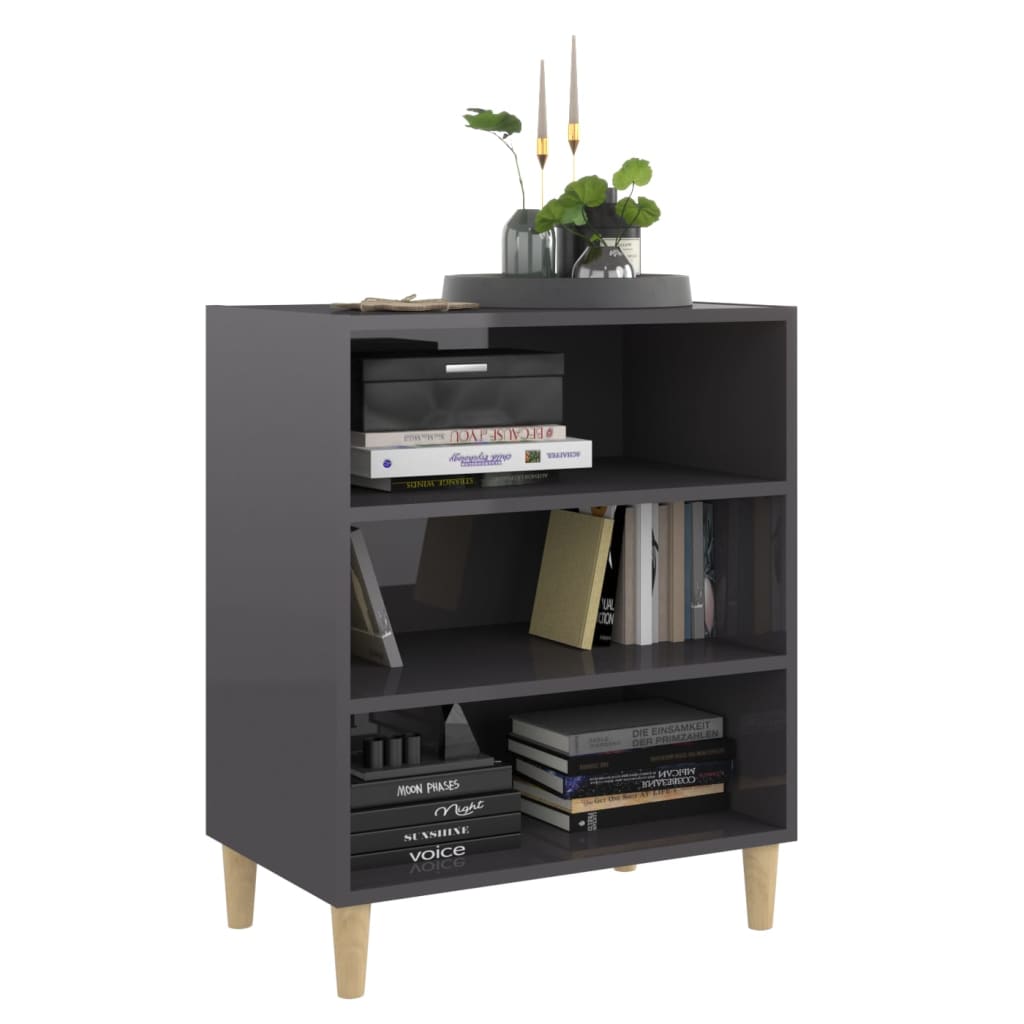 skænk 57x35x70 cm konstrueret træ grå højglans