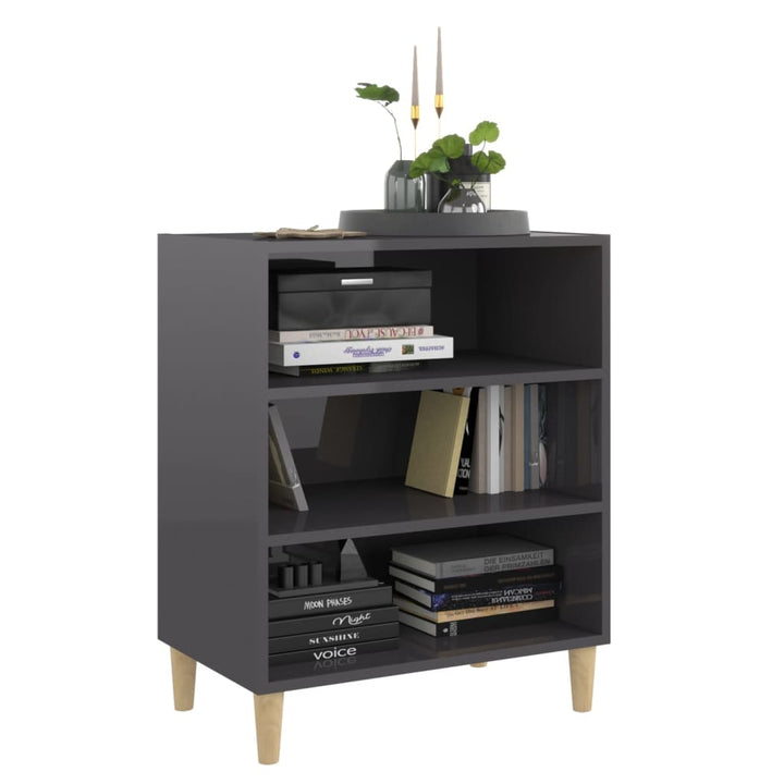 skænk 57x35x70 cm konstrueret træ grå højglans