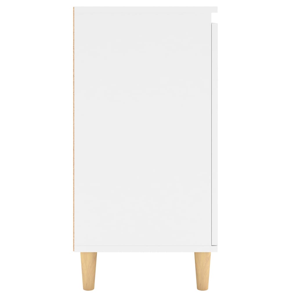 skænk med massive træben 60x35x70 cm konstrueret træ hvid