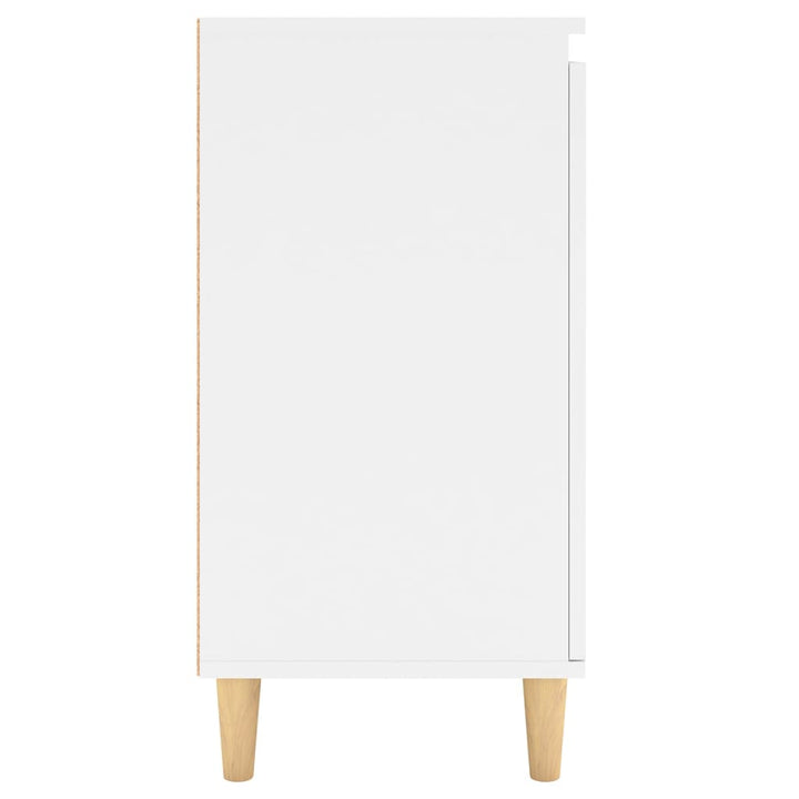 skænk med massive træben 60x35x70 cm konstrueret træ hvid