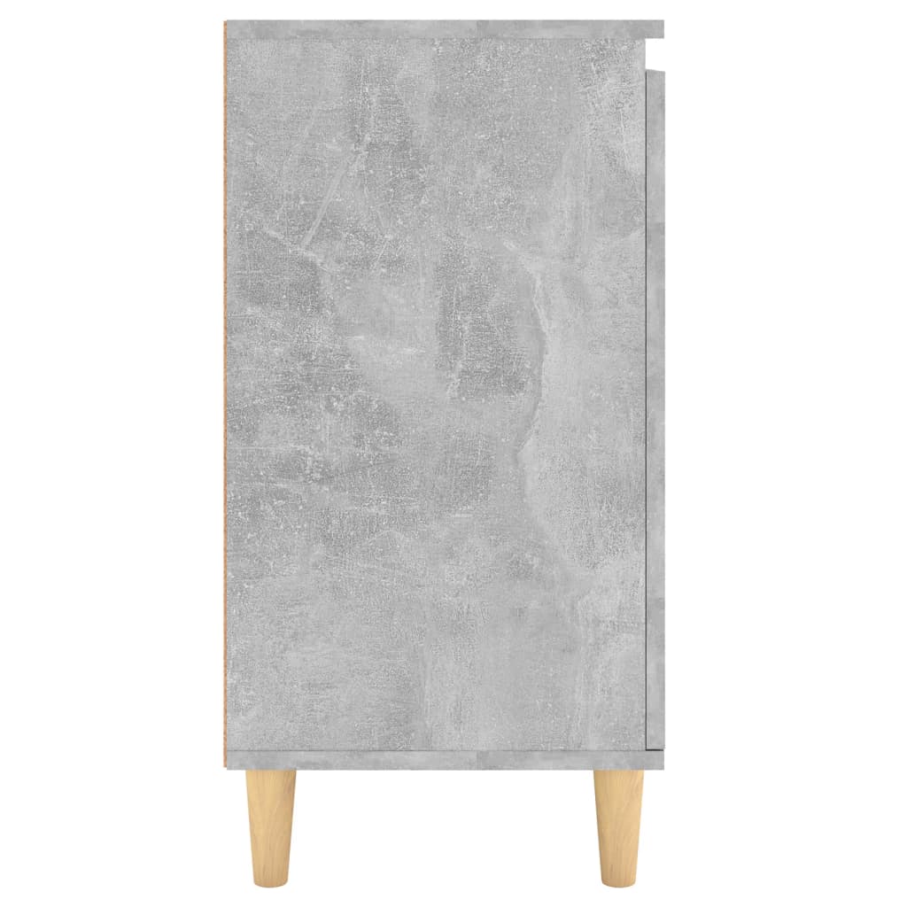 skænk med massive træben 60x35x70 cm konstrueret betongrå