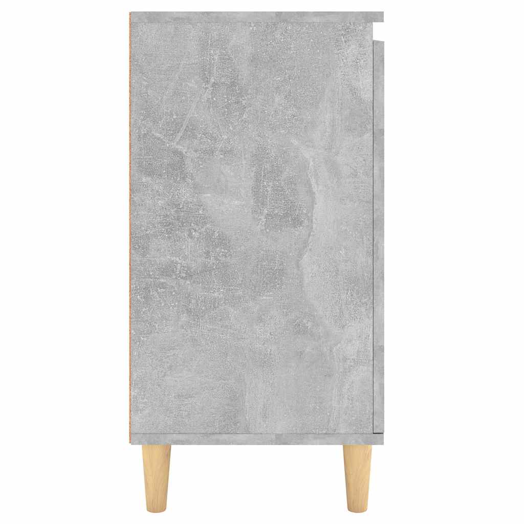 skænk med massive træben 60x35x70 cm konstrueret betongrå