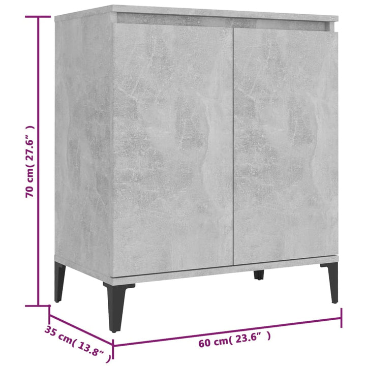 skænk 60x35x70 cm konstrueret træ betongrå