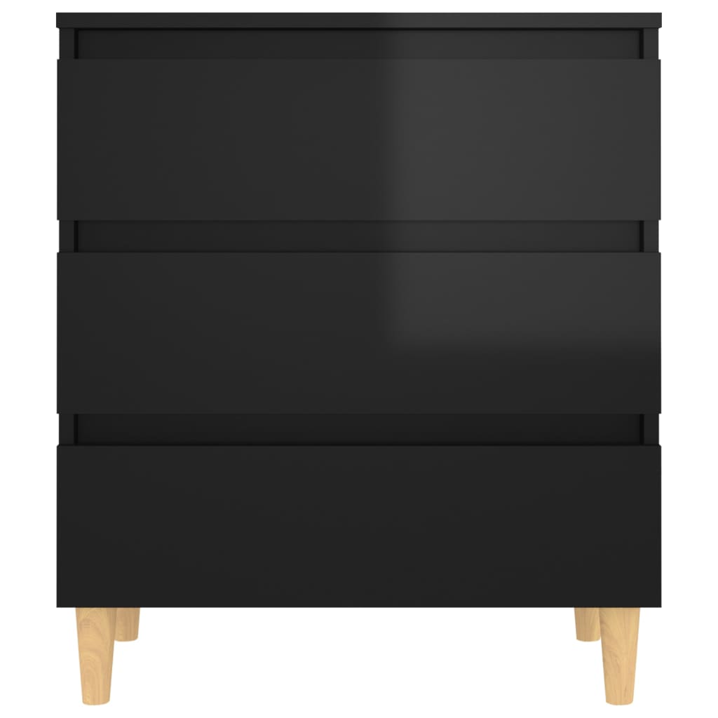 skænk 60x35x69 cm konstrueret træ sort højglans
