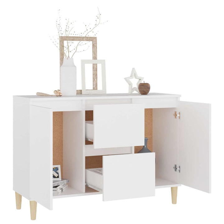 skænk 101x35x70 cm konstrueret træ hvid