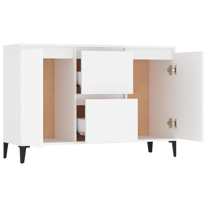skænk 102x35x70 cm konstrueret træ hvid