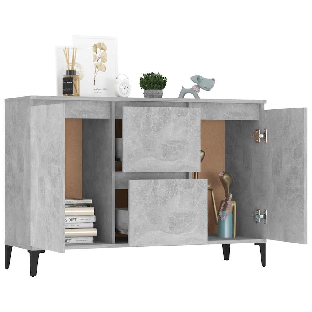 skænk 102x35x70 cm konstrueret træ betongrå