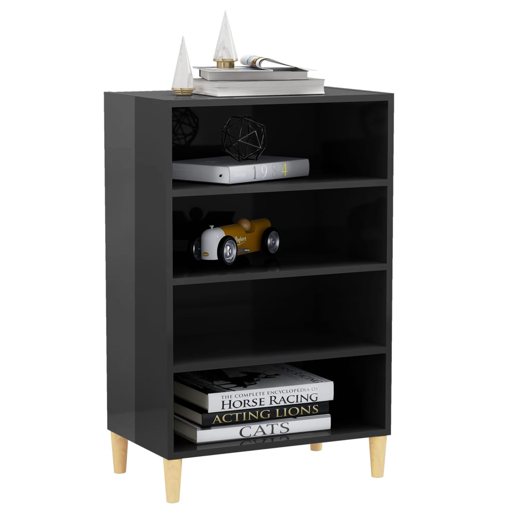 skænk 57x35x90 cm konstrueret træ grå højglans