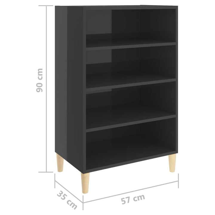 skænk 57x35x90 cm konstrueret træ grå højglans