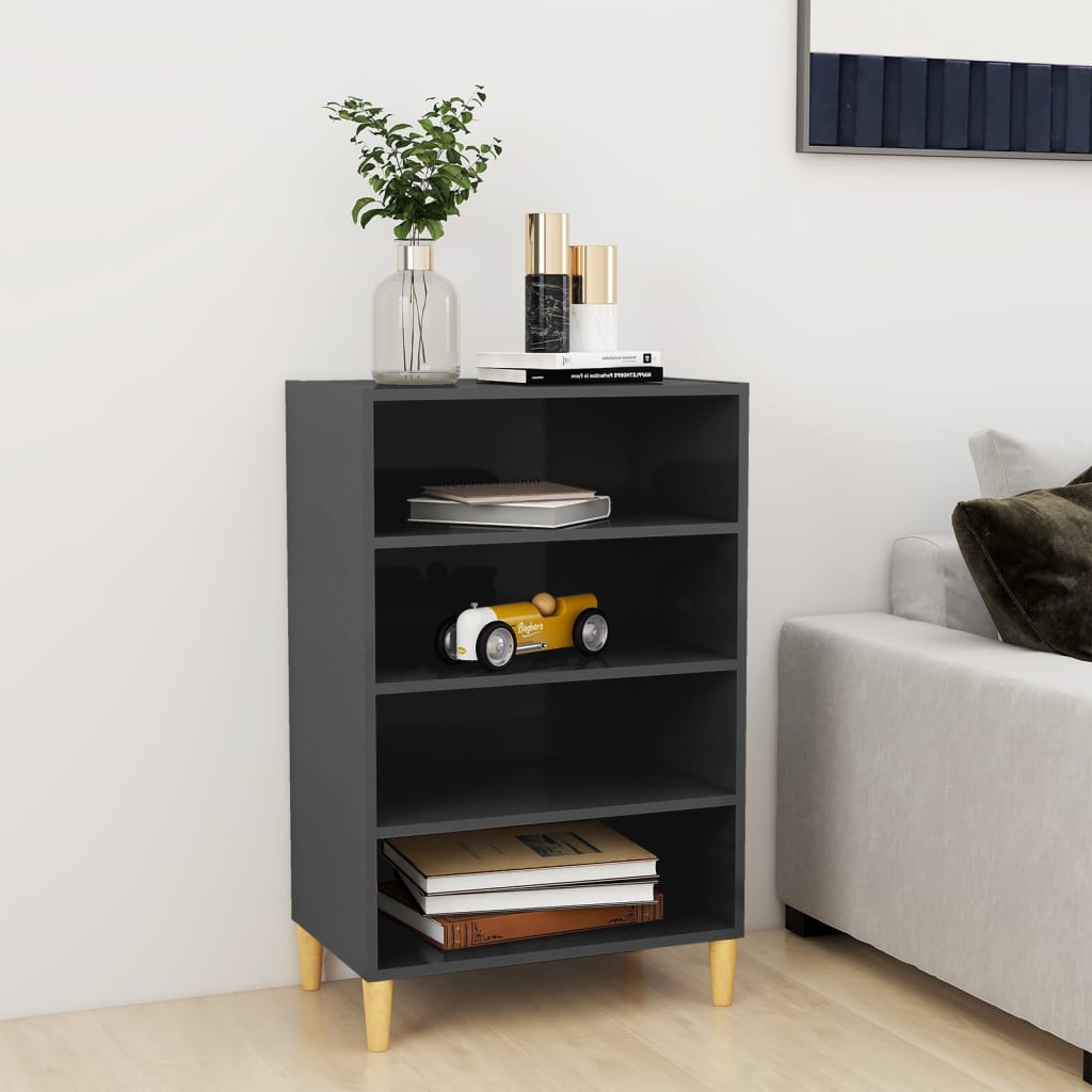 skænk 57x35x90 cm konstrueret træ grå højglans