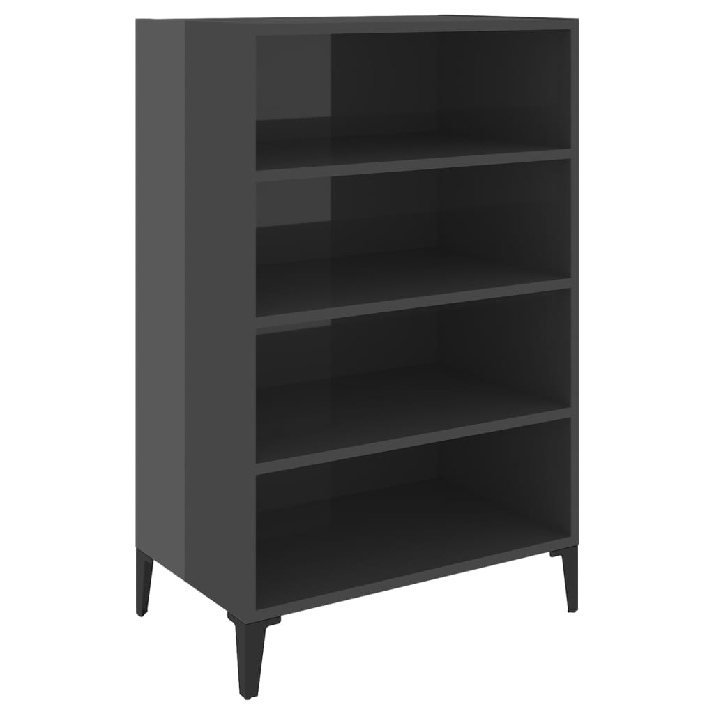 skænk 57x35x90 cm konstrueret træ grå højglans