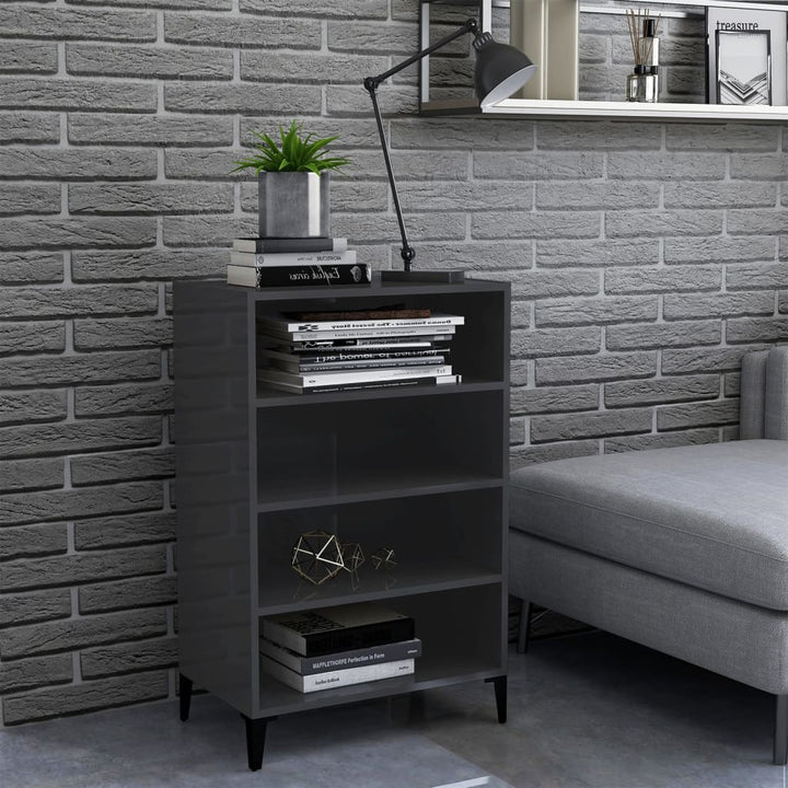 skænk 57x35x90 cm konstrueret træ grå højglans