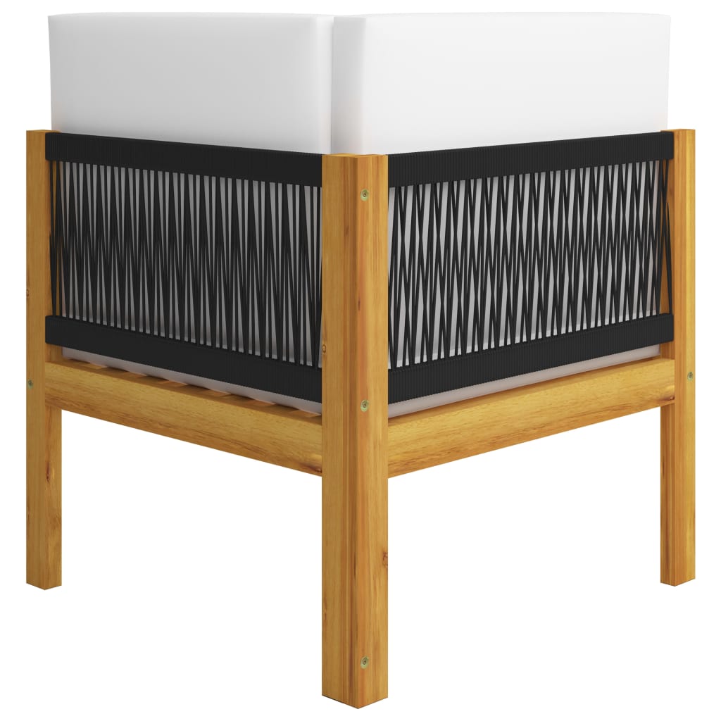 2-personers havebænk med hynder træ akacie og reb