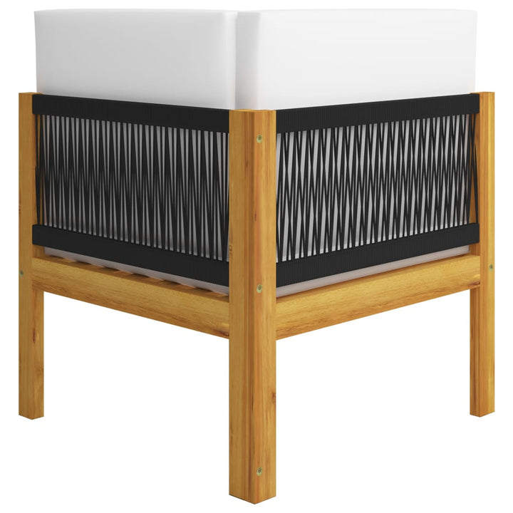 2-personers havebænk med hynder træ akacie og reb