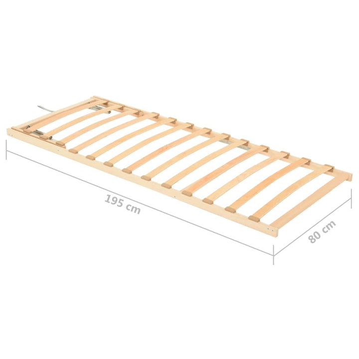 lamelbund 13 lameller justerbar hovedende 80x200 cm