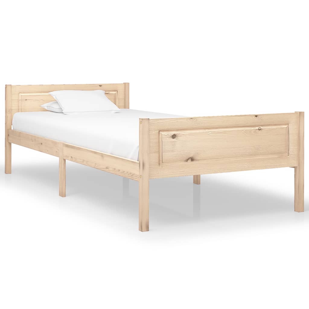 sengeramme uden madras massivt fyrretræ 90x200 cm