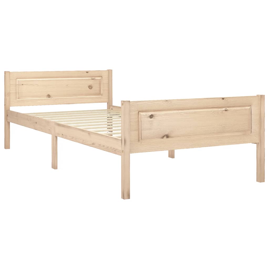 sengeramme uden madras massivt fyrretræ 90x200 cm