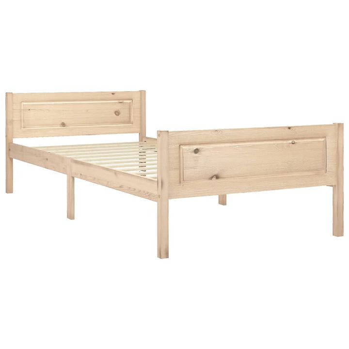sengeramme uden madras massivt fyrretræ 90x200 cm