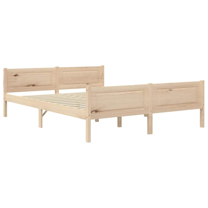 sengeramme uden madras massivt fyrretræ 140x200 cm