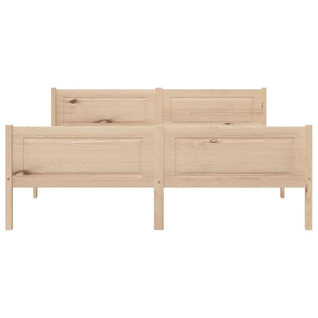 sengeramme uden madras massivt fyrretræ 140x200 cm