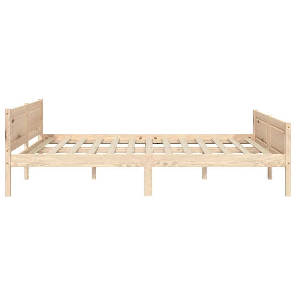 sengeramme uden madras massivt fyrretræ 140x200 cm