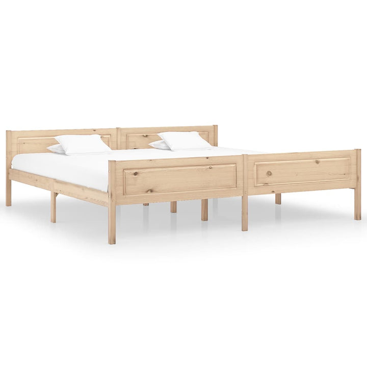 sengeramme uden madras massivt fyrretræ 200x200 cm