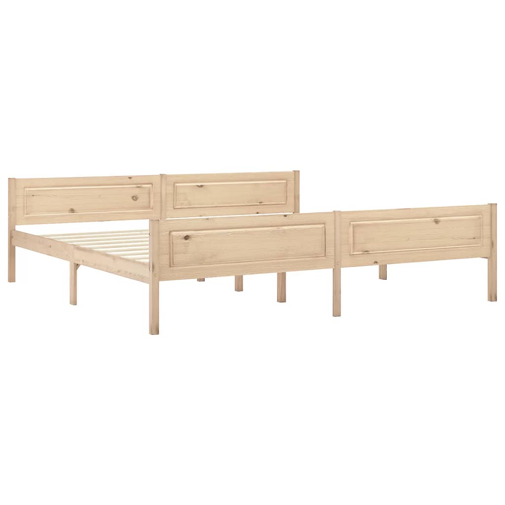 sengeramme uden madras massivt fyrretræ 200x200 cm