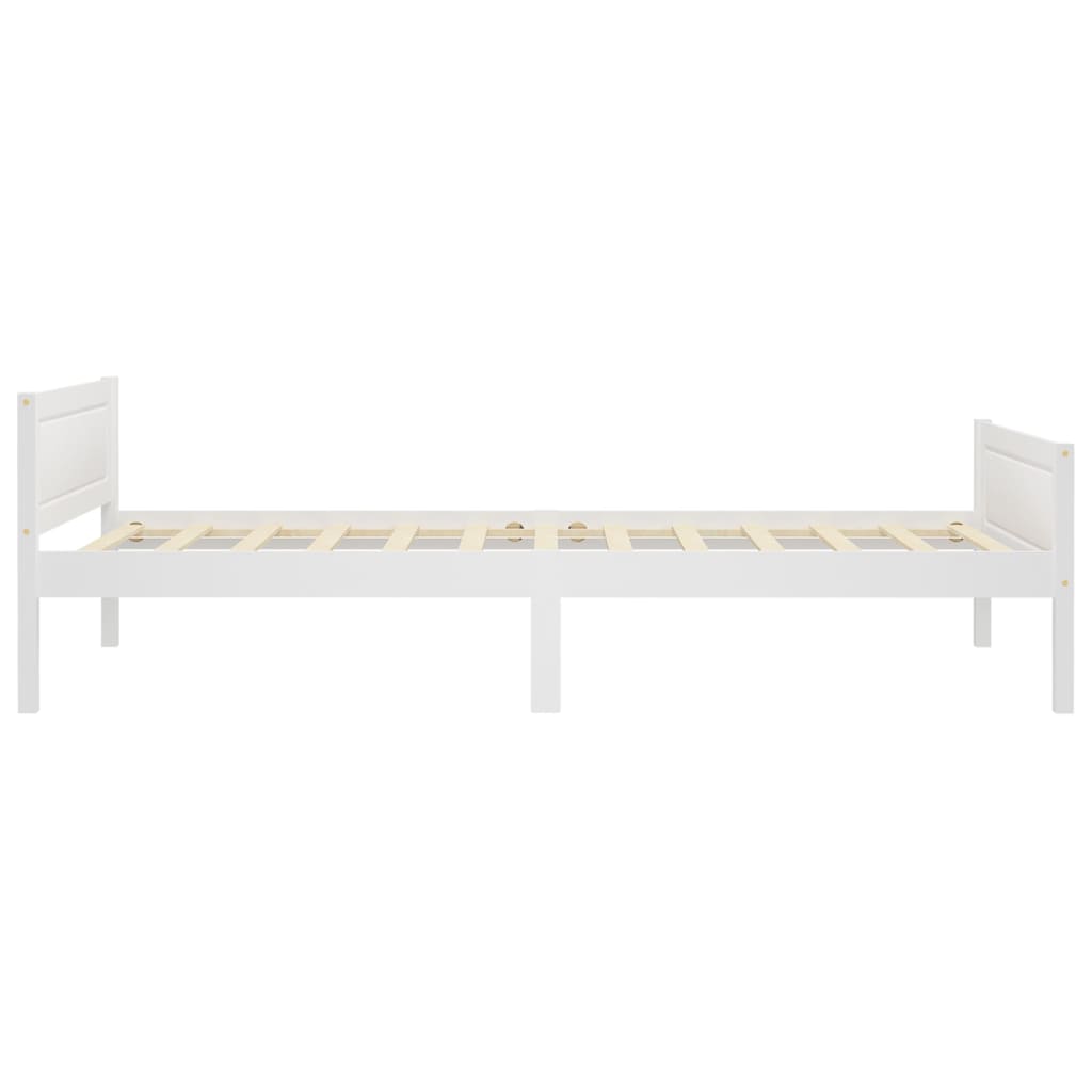 sengeramme uden madras massivt fyrretræ 90x200 cm hvid