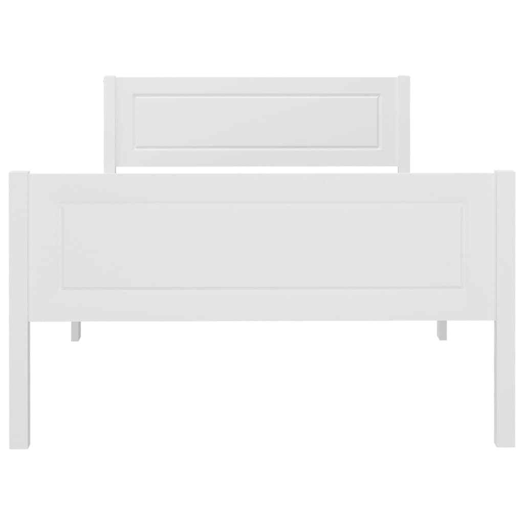 sengeramme uden madras massivt fyrretræ 90x200 cm hvid