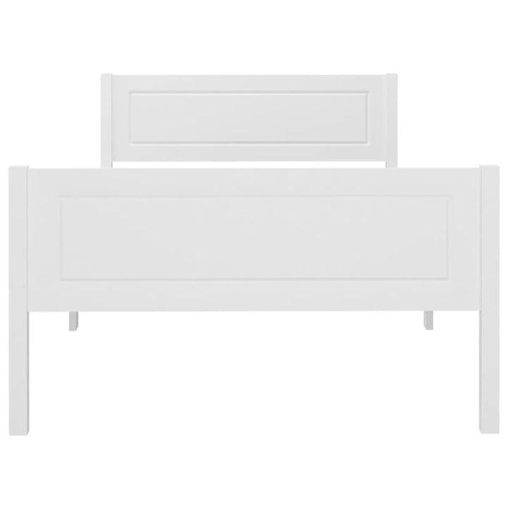 sengestel 100x200 cm massivt fyrretræ hvid