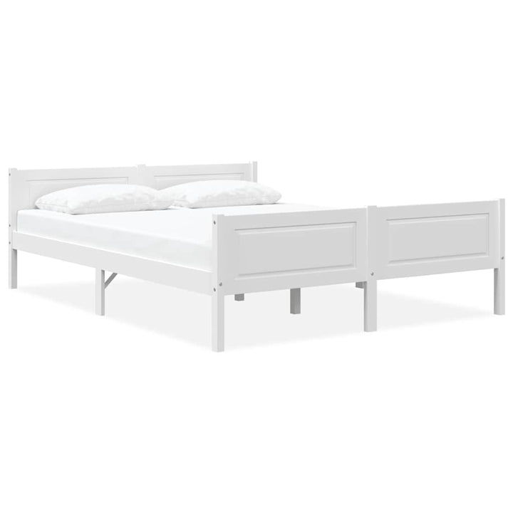sengestel 160x200 cm massivt fyrretræ hvid