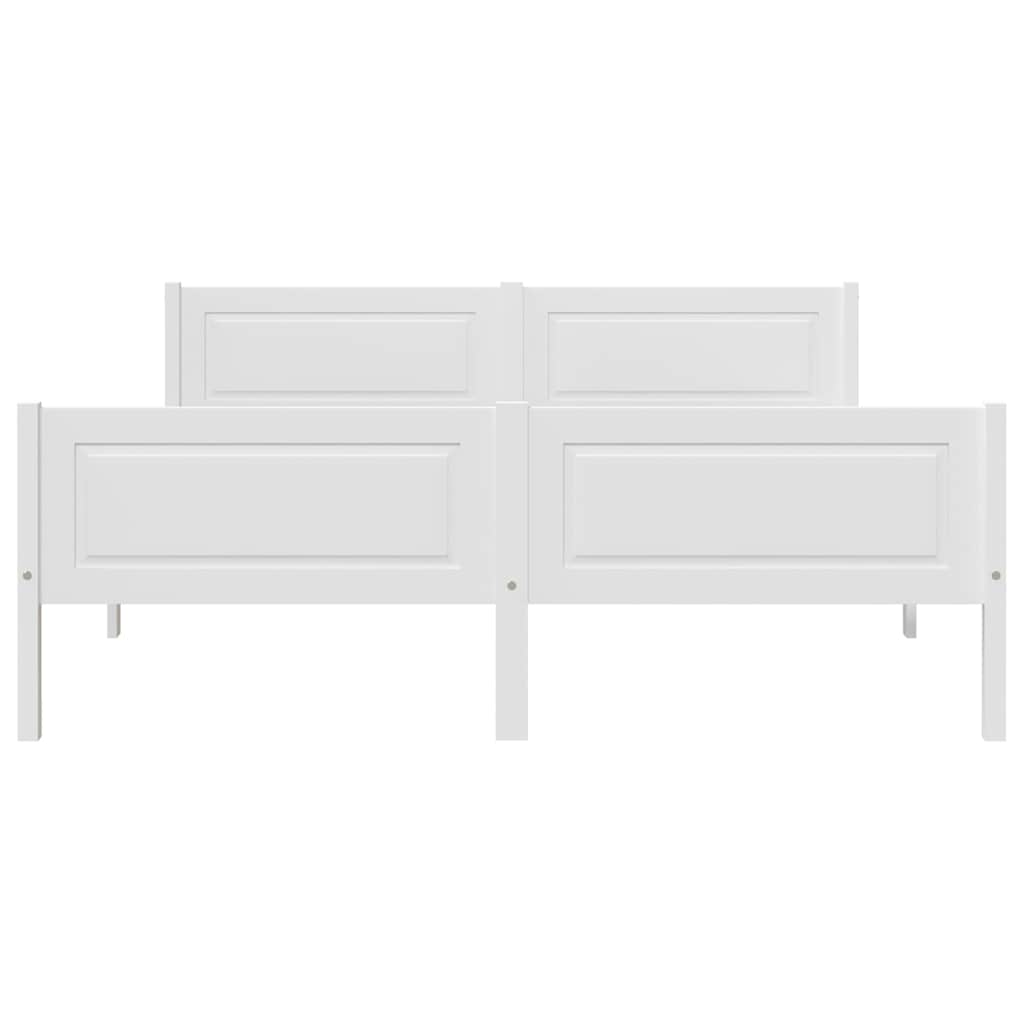sengestel 160x200 cm massivt fyrretræ hvid