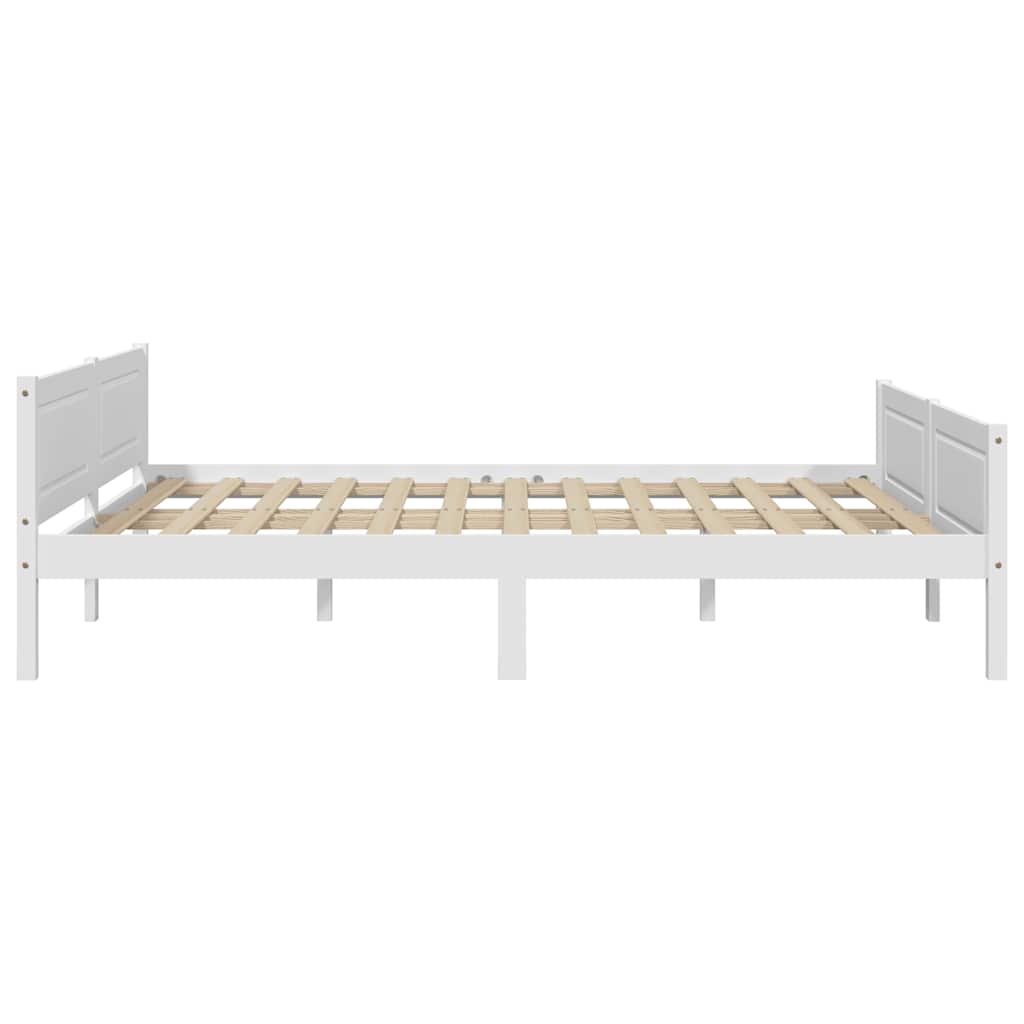 sengestel 160x200 cm massivt fyrretræ hvid