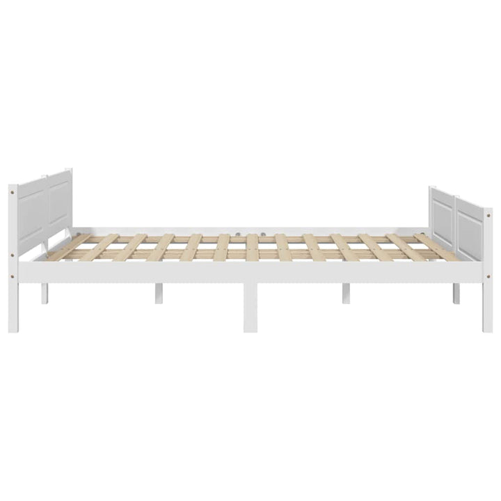 sengestel 160x200 cm massivt fyrretræ hvid