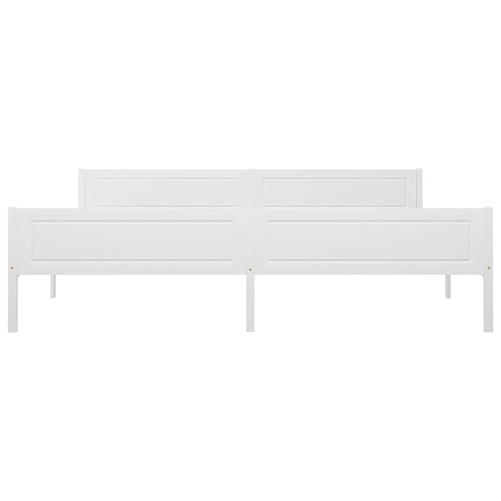 sengeramme uden madras massivt fyrretræ 200x200 cm hvid